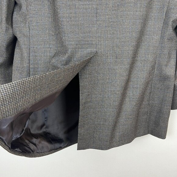 Lauren Ralph Lauren Blazer Jacket Mens 42L Houndstooth Two Button Brown Navy - Picture 4 of 16